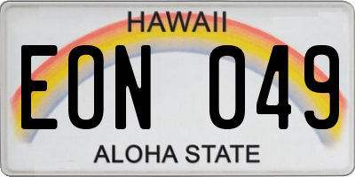 HI license plate EON049