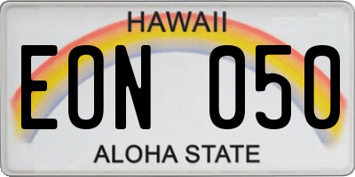 HI license plate EON050