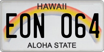 HI license plate EON064