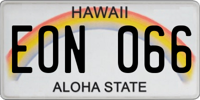 HI license plate EON066