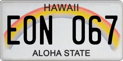 HI license plate EON067