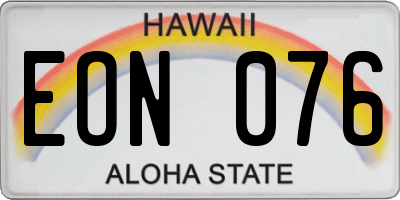 HI license plate EON076