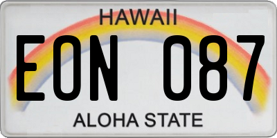 HI license plate EON087