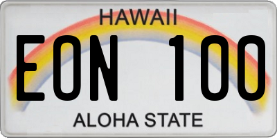 HI license plate EON100