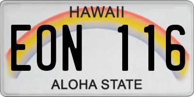 HI license plate EON116