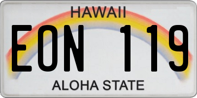HI license plate EON119