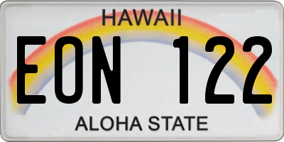 HI license plate EON122