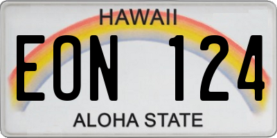 HI license plate EON124