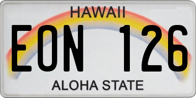 HI license plate EON126