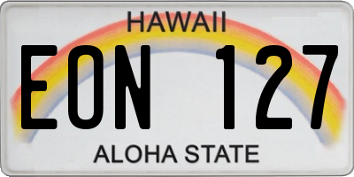 HI license plate EON127