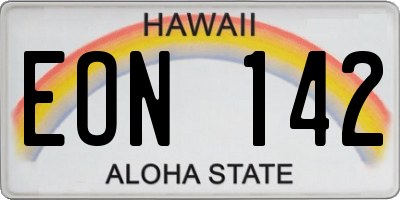 HI license plate EON142
