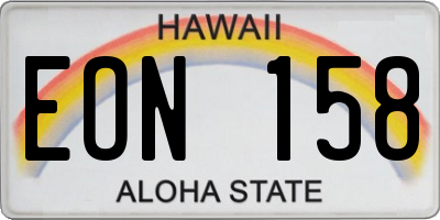 HI license plate EON158