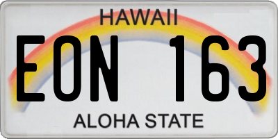 HI license plate EON163