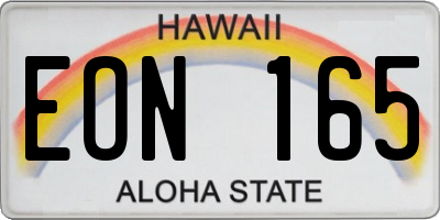 HI license plate EON165