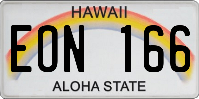 HI license plate EON166