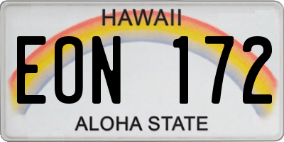 HI license plate EON172