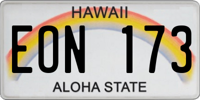 HI license plate EON173