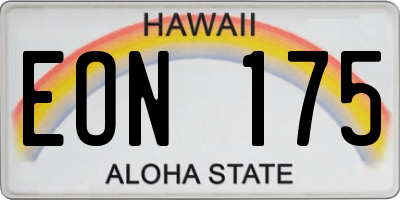 HI license plate EON175