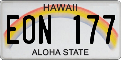 HI license plate EON177