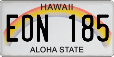 HI license plate EON185