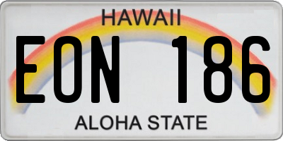 HI license plate EON186
