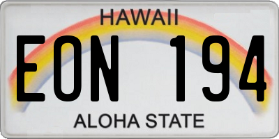 HI license plate EON194