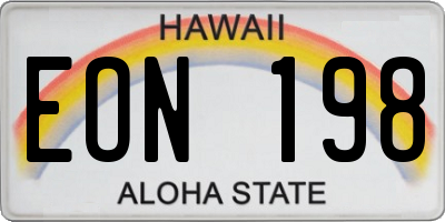HI license plate EON198