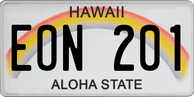 HI license plate EON201