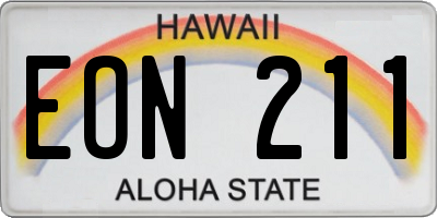 HI license plate EON211