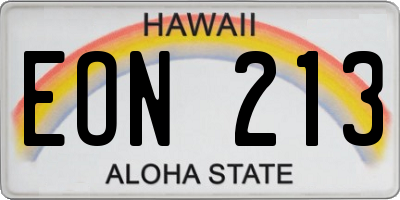 HI license plate EON213
