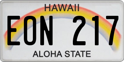 HI license plate EON217