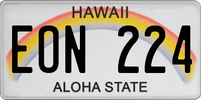 HI license plate EON224