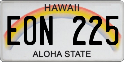 HI license plate EON225