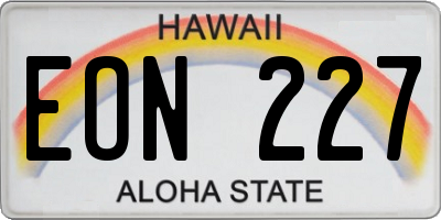 HI license plate EON227