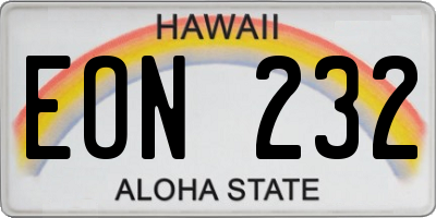HI license plate EON232