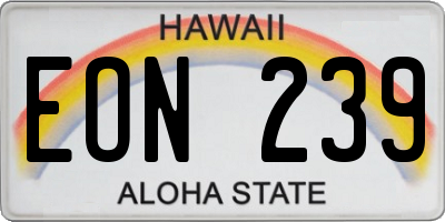 HI license plate EON239