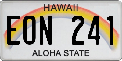 HI license plate EON241