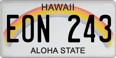 HI license plate EON243