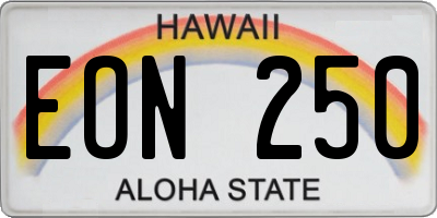 HI license plate EON250