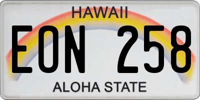 HI license plate EON258