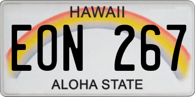 HI license plate EON267