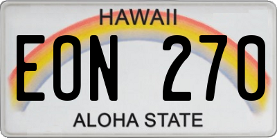 HI license plate EON270