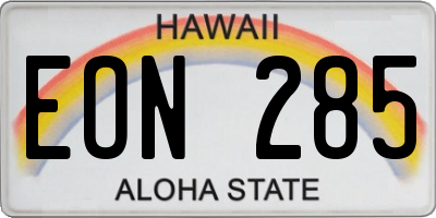 HI license plate EON285