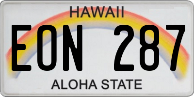 HI license plate EON287