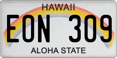 HI license plate EON309
