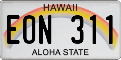 HI license plate EON311