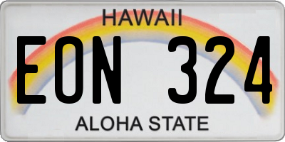 HI license plate EON324