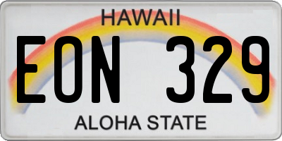 HI license plate EON329