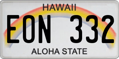HI license plate EON332