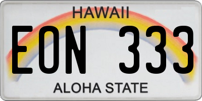 HI license plate EON333